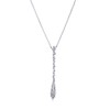 BERRICLE Sterling Silver Cluster Cubic Zirconia CZ Teardrop Pendant Necklace