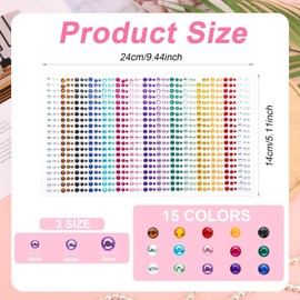 900 PCS Face Gems, Maquillaje para Halloween 15 colores autoadhesivo Rhinestone pegatinas Festival de Joyas de la cara pegatinas de diamantes de imitación de la cara de maquillaje para el cabello de maquillaje de ojos uñas cuerpo (A, 900PCS)