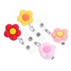 DOITOOL 4pcs Retractable Badge Holders with Flower Design Portable Id