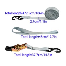 Silscvtt 4 PCS Silver Motorcycle and Truck Tie Downs 1 Inch Ratchet Straps 15 Ft 2200 lbs Break Strength