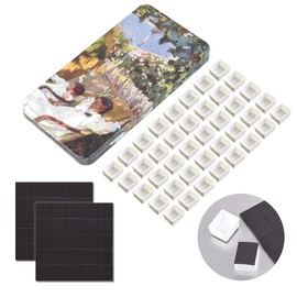 40Pcs Empty Half Pans with Magnetic Stripe Watercolor Paint Travel Tin Palette Case, Artist Paints Half Pan Kits for DIY Watercolor Oils or Acrylics Painting Art Drawing Garden