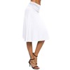 EXCHIC Women's Elastic Waist Plain A-Line Yoga Skirt - White,