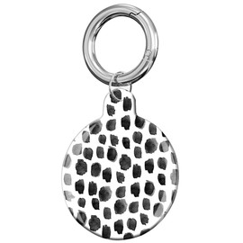 Compatible with Air Tag Case Cover,Protective Tracker Case with Loop Keychain Holder,Scratch Resistant Air Tag Cover for Wallet,Luggage,Dog,Pets(Black Polka Dot)