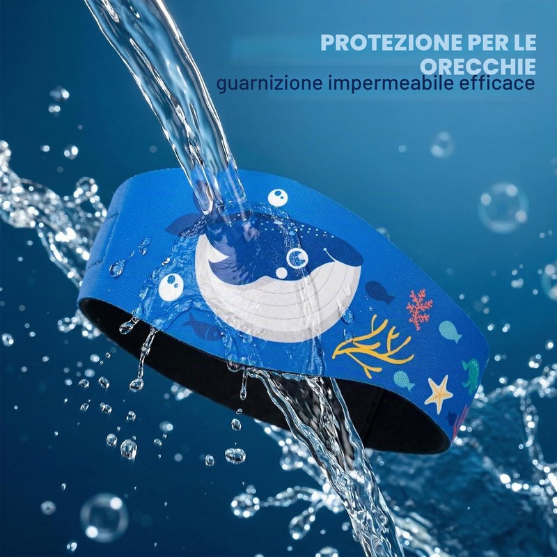 RVYEIOP Fascia Nuoto Bambini e Ragazzi in Neoprene, Protezione Orecchie