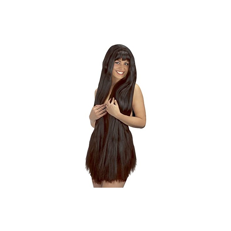 Extralong 100cm Black Wig for Hair Accessory Fancy Dress