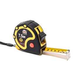 Tape Measure 7.5m/25ft, Metric and Imperial measurements, Thumb lock, Belt clip, Wrist strap