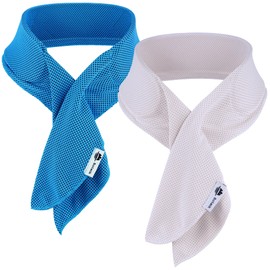 Botack Cooling Neck Wraps with Reusable Gel Ice Pack, Soft Summer Neck Cooler for Golf, Tennis, Outdoor Activities 2 Packs