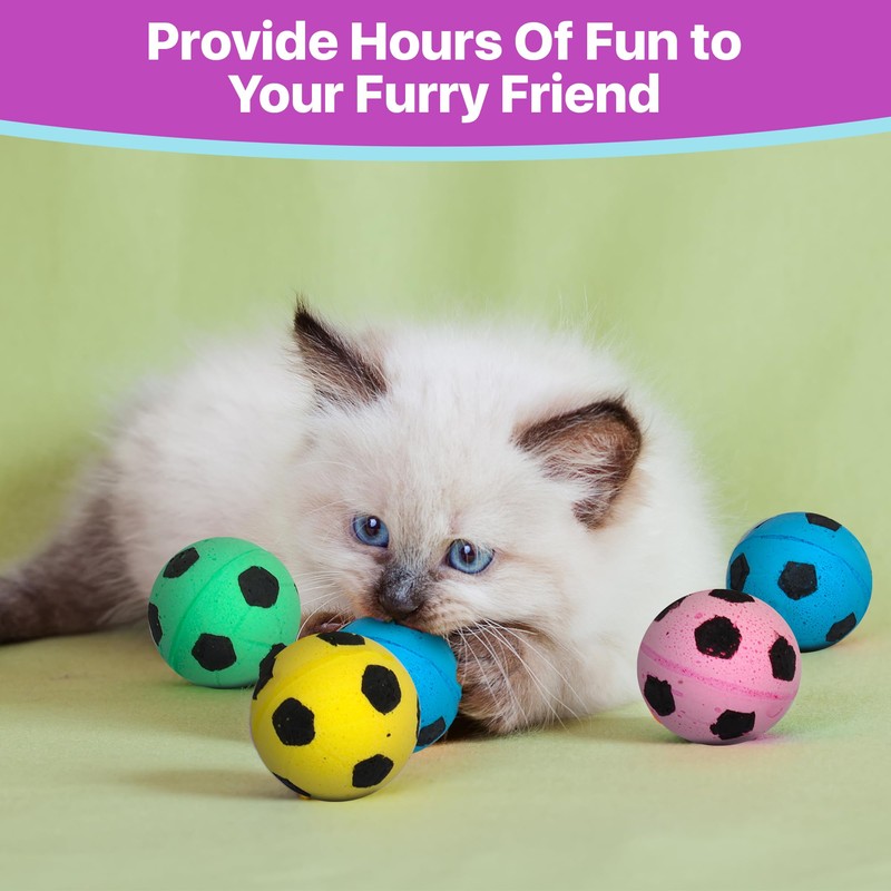 SPOT Sponge Soccer Ball Cat Toys - Interactive and Colorful