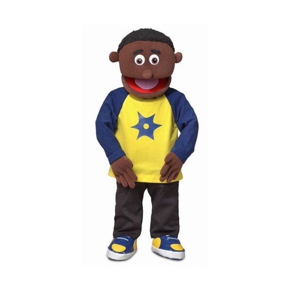 30" Jordan, Black Boy, Professional Performance Puppet with Removable Legs, Full or Half Body