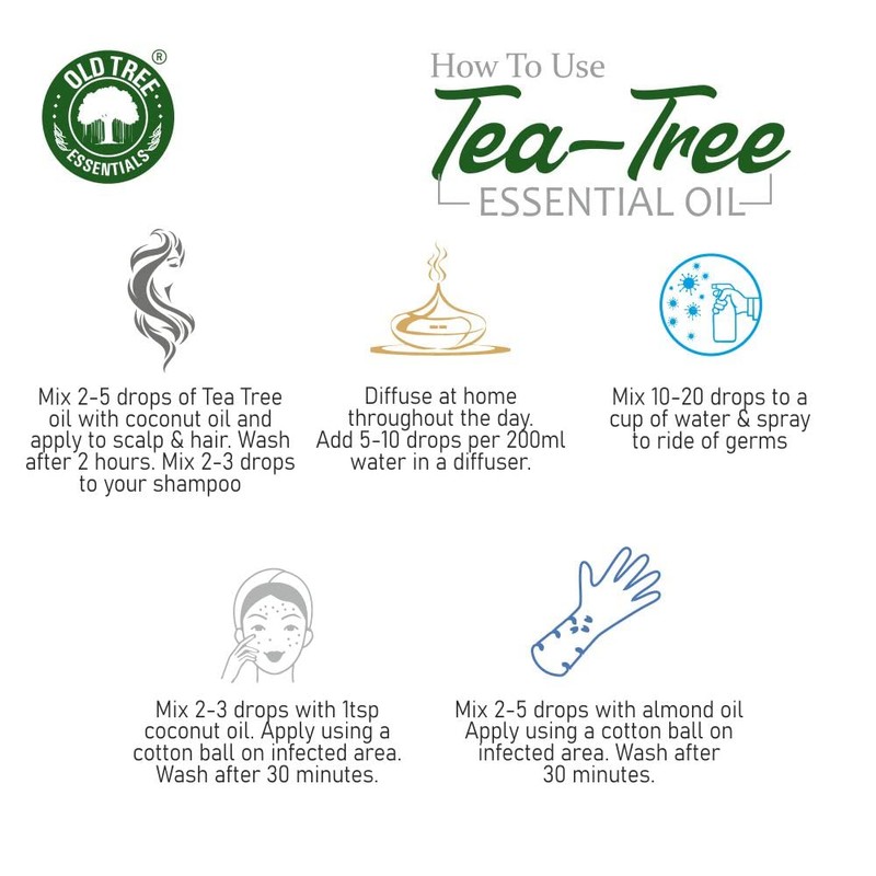 Old Tree Tea Tree Essential Oil for Skin, Hair and