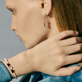 RIMAYZI Rose Gold Cuff Bracelets for women, Bracelet Bangle Birthday Gift for Women Mom Wife Sister Friendship (Heart)