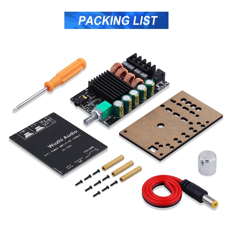 HiFi Amplifier with Bluetooth 5.0 Audio Gain Card, ZK-1002 2.0