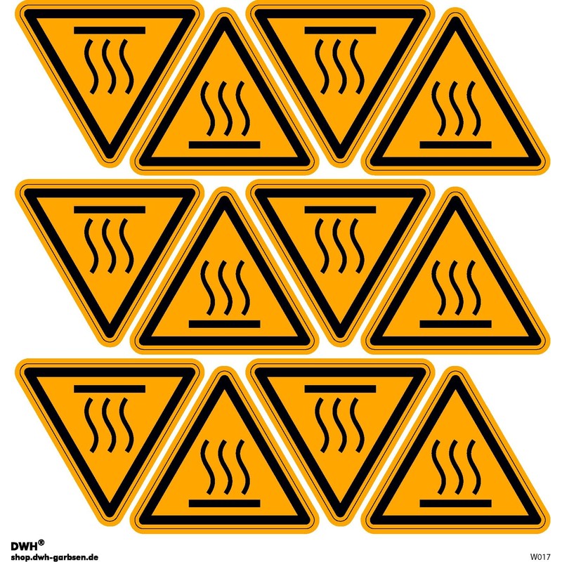 Sticker Warning Sign Warning of Hot Surface Warning Sticker ASR/ISO