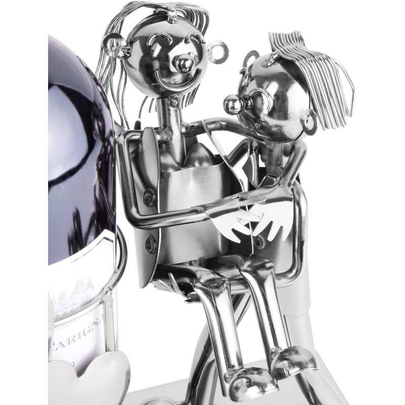 BRUBAKER Bottle Holder Lovers with Hearts Metal Sculpture