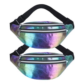 FUIPVGI 2 Stück bauchtasche damen,Bauchtasche Mode Wasserdicht Gürteltasche Fächer bauchtasche mädchen,80er,90er Jahre Outfit Damen Bauchtasche für Damen und Herren Party Festival Sport Outdoor Travel