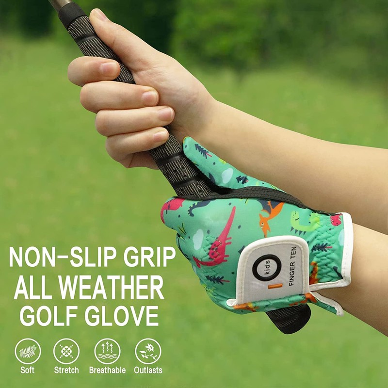 Golf Gloves Kids Left/Right Hand 2 Pack, Breathable Boys Girls
