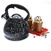 Norpro Stainless Steel Whistling Tea Kettle, Black 9.5" x 9"