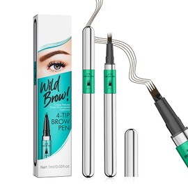 Eyebrow Pencil, Brush Head with Four Claws, Microblading Eyebrow Pencil, Smudge-proof and Long-lasting Natural Eyebrows (Light Brown)