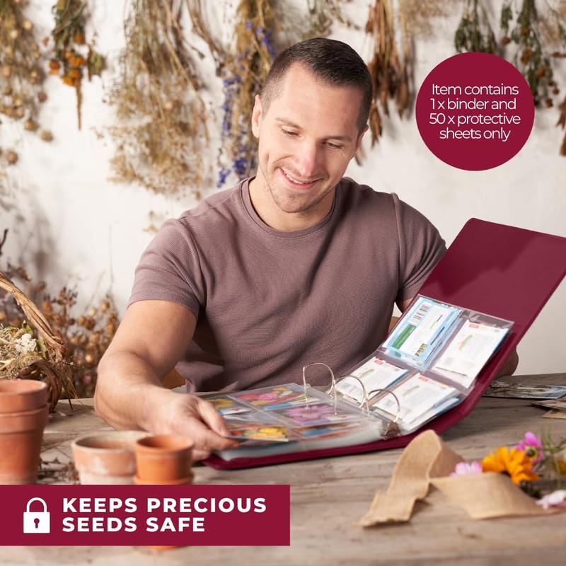 WILDGOOSE Seed Storage Organizer Binder - Seed Packet Organizer with