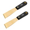 CHILI Tools 2PC. 1-1/4" Brass Putty Knife With Nylon Handle, Non-Scratch, Non-Spark, Non-Magnetic, Made In Taiwan
