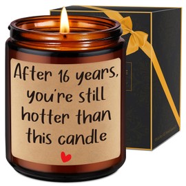 Fairy's Gift 16 Year Anniversary Candle Gifts for Him Her, Husband Wife BF Girifriend, Funny 16th Anniversary Wedding Gifts for Couples, 16th Anniv. Wax Presents for Men Women, Happy Sixteenth Anniv.