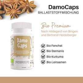Dr. Elisabeth DamoCaps® | Intestinal Capsules with High-Quality Organic Herbs and Organic Spices | Premium Complex I High Dosage, Vegan and Laboratory Tested, 90 Capsules