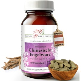 Chinese Angelica (Dong Quai) 500mg | 100 Vegan Tablets | Pure Angelica Sinensis Root | Premium Austrian Quality