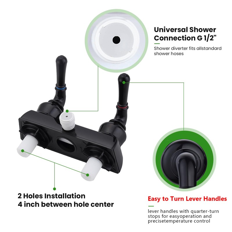 RV Shower Faucet, 4" RV Camper Shower Faucet Valve Diverter