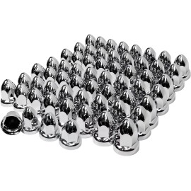 XIUHUA 33mm Chrome Lug Nut Covers ABS Plastic 60 Pack Push on Bullet for Semi Trucks