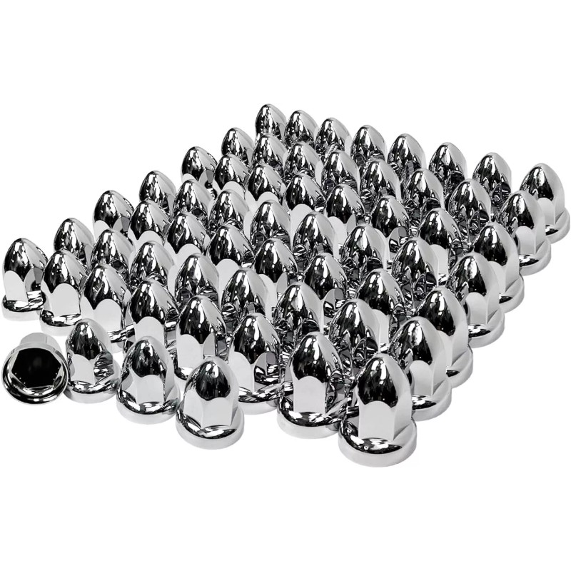 XIUHUA 33mm Chrome Lug Nut Covers ABS Plastic 60 Pack