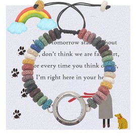 Dog Memorial Bracelet with Mini Picture Frame, Charm Bracelets for Women, Rainbow Bridge Dog Memorial Gifts for Loss of Dog, Pet Loss Sympathy Gift, Loss of Dog Bereavement Remembrance Gift