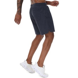 YuKaiChen Mens Corduroy Shorts Holiday Shorts Elastic Waist Summer Shorts with Zipper Pocket and Side Slits Size 34 Dark Greyish Blue