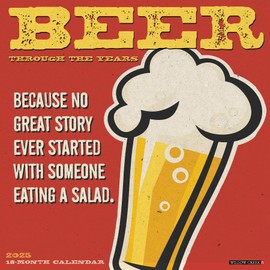 Willow Creek Press Beer - Through the Years Monthly 2025 Wall Calendar (12" x 12")