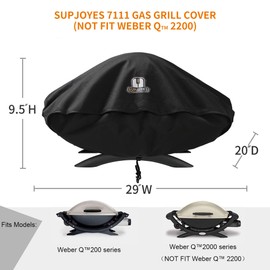 SUPJOYES Grill Cover for Weber Q Series Grills, Portable BBQ Cover for Weber Q2000 and Q200 (Not Fit for Q2200)