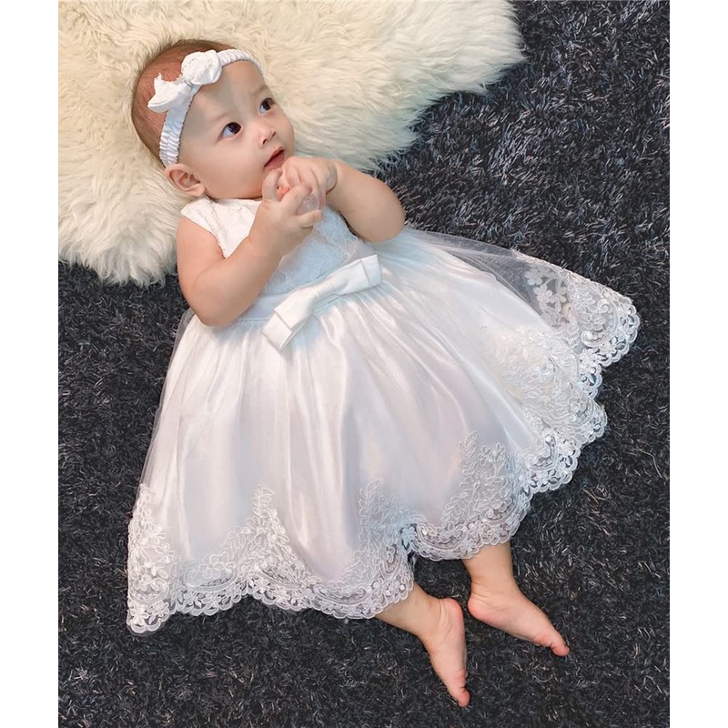 Vestido de bautizo para niñas, vestido formal para fiesta de