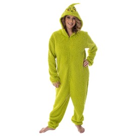 Seven Times Six Dr. Seuss GRINCH Who Stole Christmas Matching Family Pajama Sherpa Union Suit (Grinch-unisex Adult, Large)