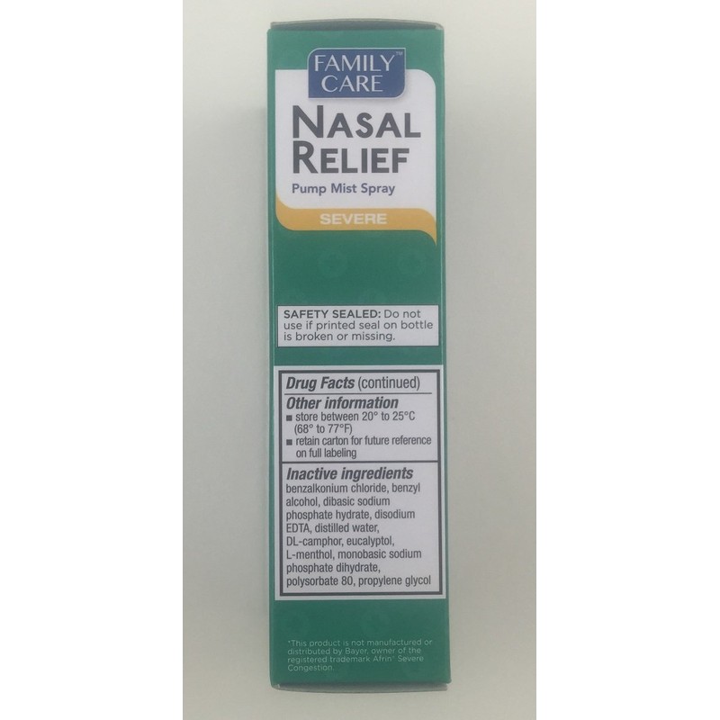 2 Pack - Family Care Nasal Relief Anti-drip Pump Mist