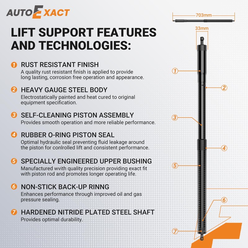 Autoexact Electric Rear Tailgate Power Lift Support Shock strut, Rear
