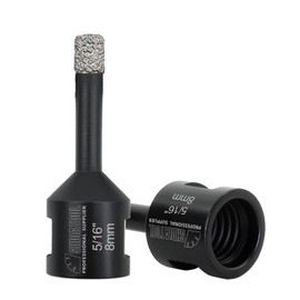 SHDIATOOL Diamond Core Drill Bits 2PCS 5/16 Inch for Porcelain Ceramic Tile Marble Brick Vacuum Brazed Hole Saw 8mm