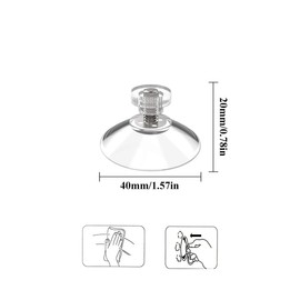 SIOPPKIK 4 x Suction Cups with Thread and Knurled Nut Diameter 40 mm - M4 Versatile Suction Cups Extra Strong for Use in Bathroom, Kitchen or Car