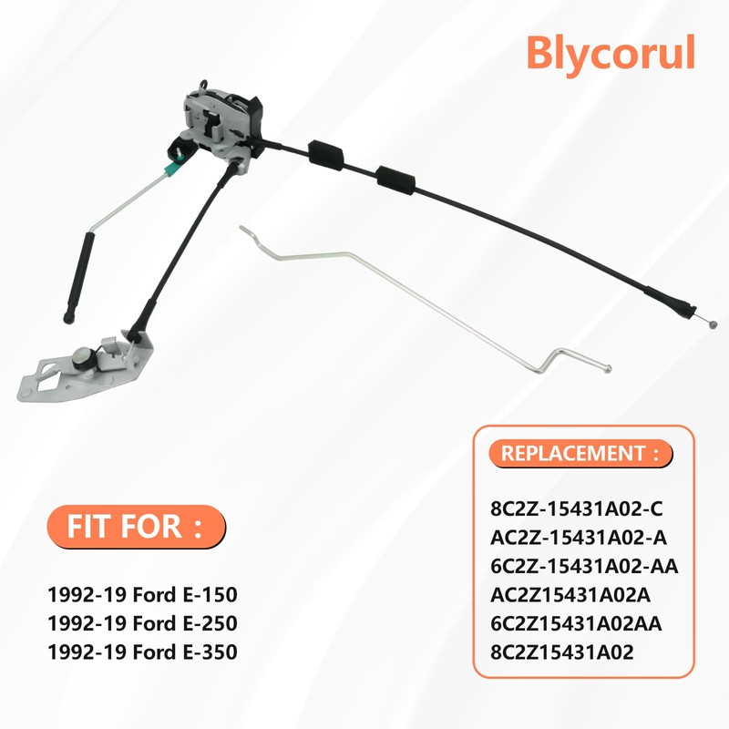 Blycorul Rear Door Latch Assembly with Cable & Rod, Right