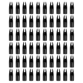 PATIKIL Archery Arrows Nocks 7mm, 60 Pcs Plastic Glue on Arrow Nock Replacement for Hunting Arrows Compound Bow Recurve Bow, Black