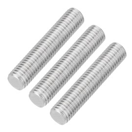 QUARKZMAN Pack of 3 Fully Threaded Spindle, M12 x 60 mm, 304 Stainless Steel, Right-Hand Thread, Threaded Rods, M12-1.75 Thread Pitch for Furniture and Machine Assembly