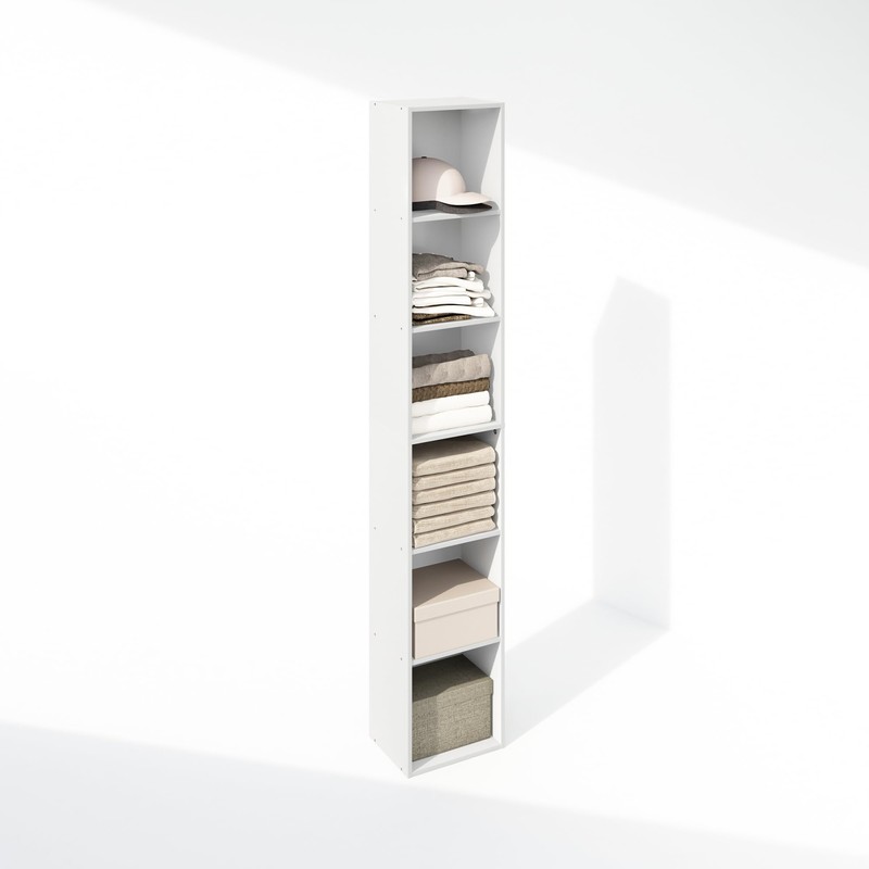 Furinno Luder 6-Tier Multipurpose Clothing & Closet Storage Organizer Shelf,