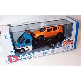 Burago Daily Transporter with Jeep Renegade vehicle 1:43 scale diecast model