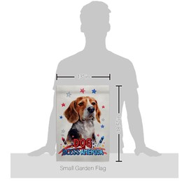 Breeze Decor Patriotic Beagle Hound Garden Flag Set Wall Hanger Dog Puppy Spoiled Paw Canine Fur Pet Nature Farm Animal Creature House Banner Small Yard Gift Double-Sided, Made in USA