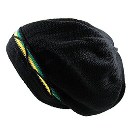 Cotton Classic Wave Rasta Beanie (Black/Jamaica)