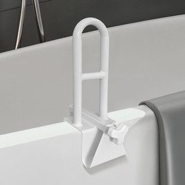 Bathtub Safety Rail Adjustable Shower Grab Bar - White Medical Bathtub Handle Grab Bars for Bathroom, Safety Handle Rail Heavy Duty for Seniors and Elderly