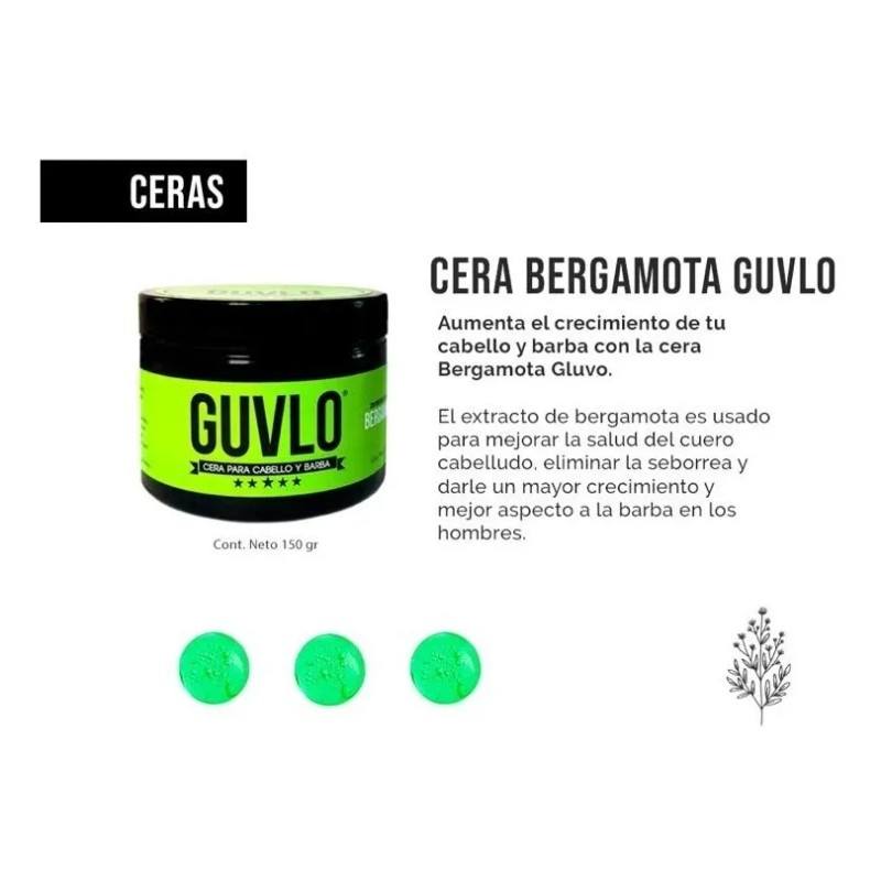 Cera Para Hombre Guvlo, Cabello Barba Y Bigote 150 Gr