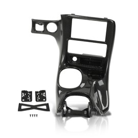 DOTCOM Double Din Radio Center Dash Bezel Kit Compatible with Chevy Corvette C5 1997 1998 1999 2000 2001 2002 2003 2004 Carbon Fiber Black 10407815
